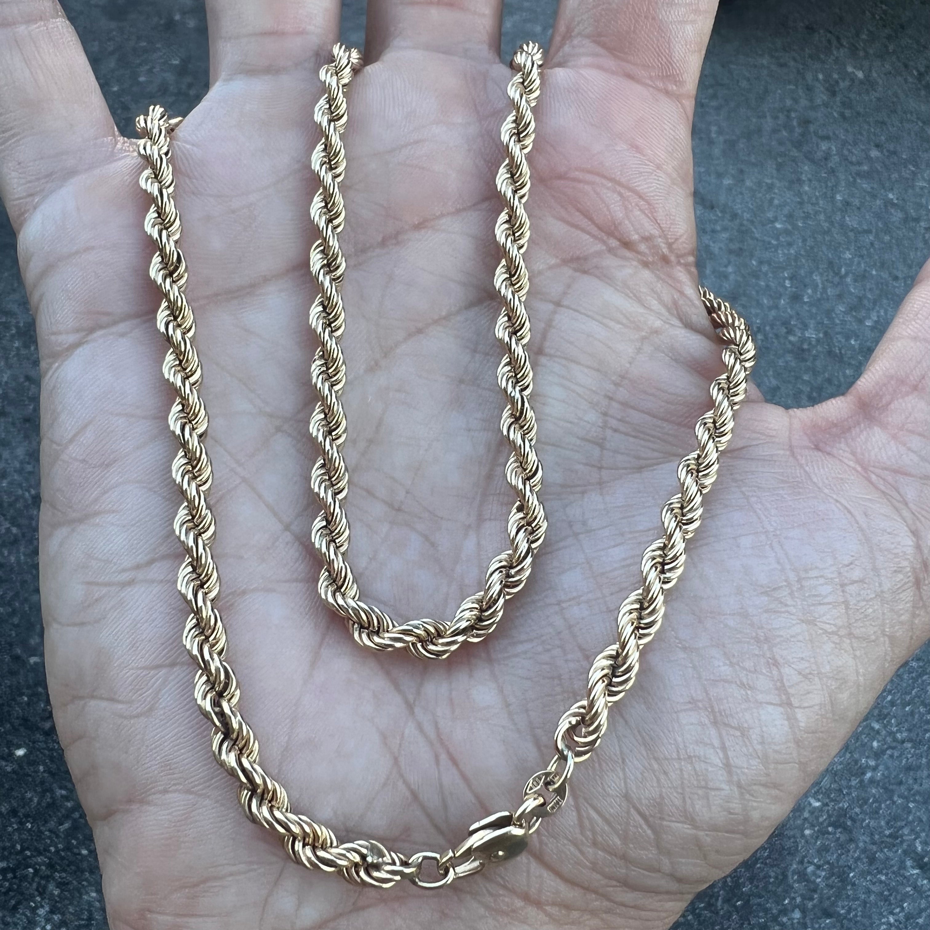 Italian Rope Chain Types 1980’s 14k Thick Italian Rope Chain Necklace (18.5”) – Escaped Remains