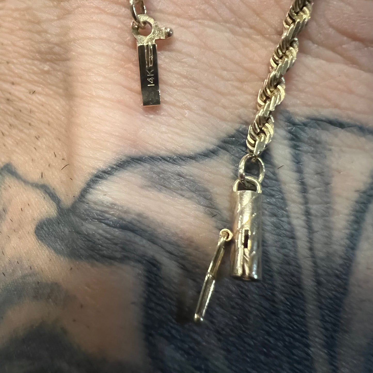 Vintage Solid 14k Diamondcut Rope Chain