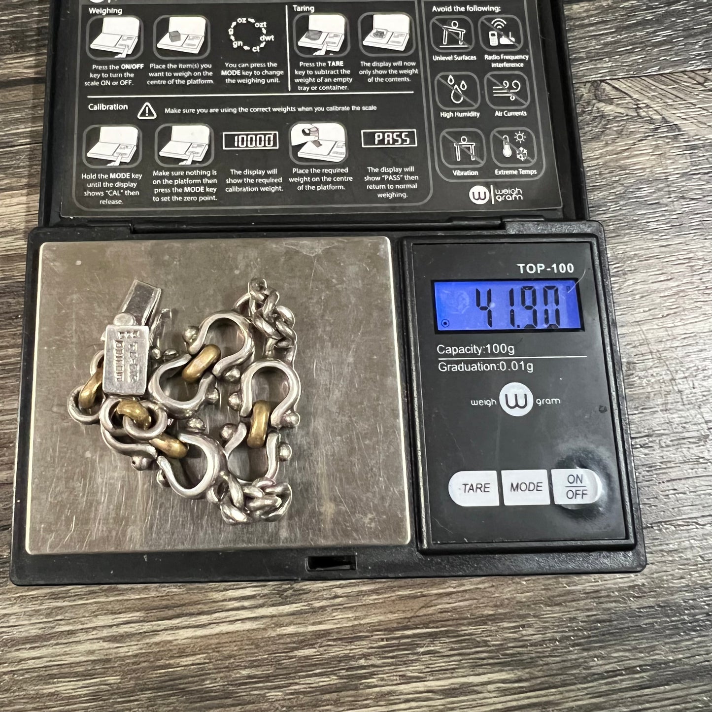 1980’s Sterling/.925 TAXCO Modernist Cuban Link Shackle Bracelet