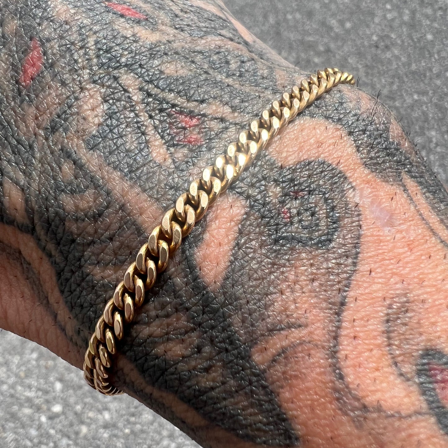 Antique (Dated 1920) Solid 14k Cuban Link Bracelet