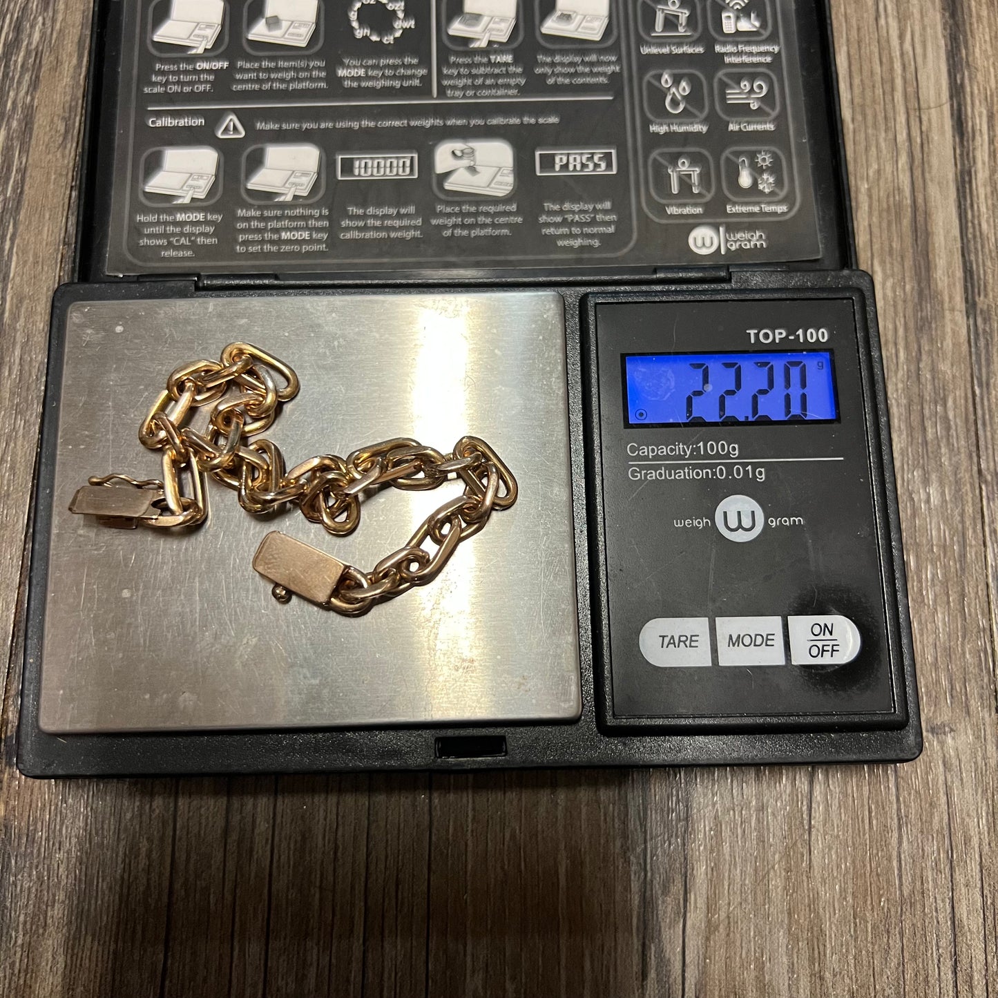 Vintage Solid 14k Hermés Style “Biker Chain” Bracelet