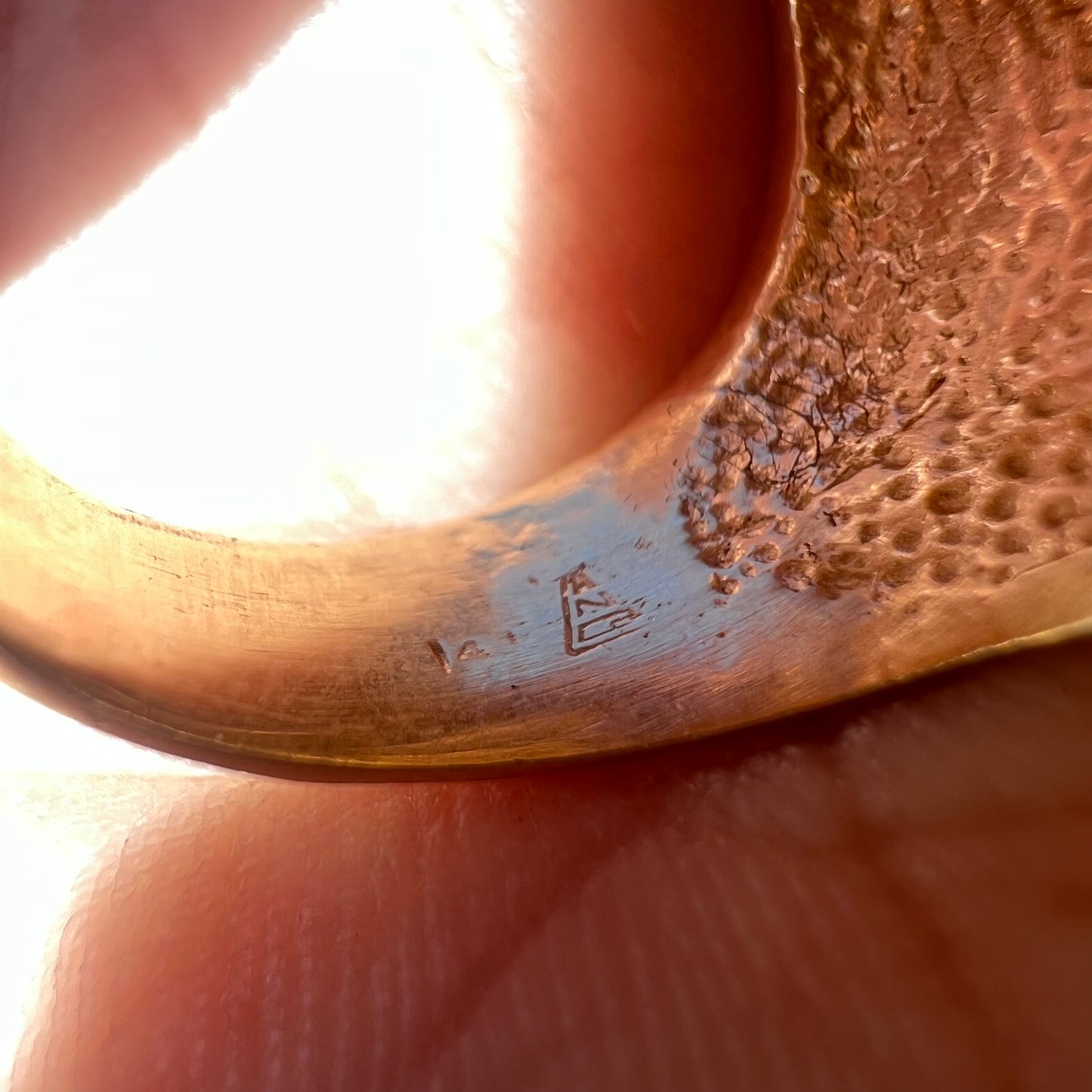 Vintage 24 Karat Gold Credit Suisse Bar and 14 Karat Yellow Gold Diamond Signet Ring