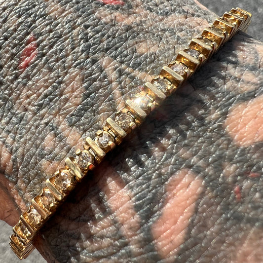 Vintage 14k Natural Diamond (2 CTW) Tennis Bracelet