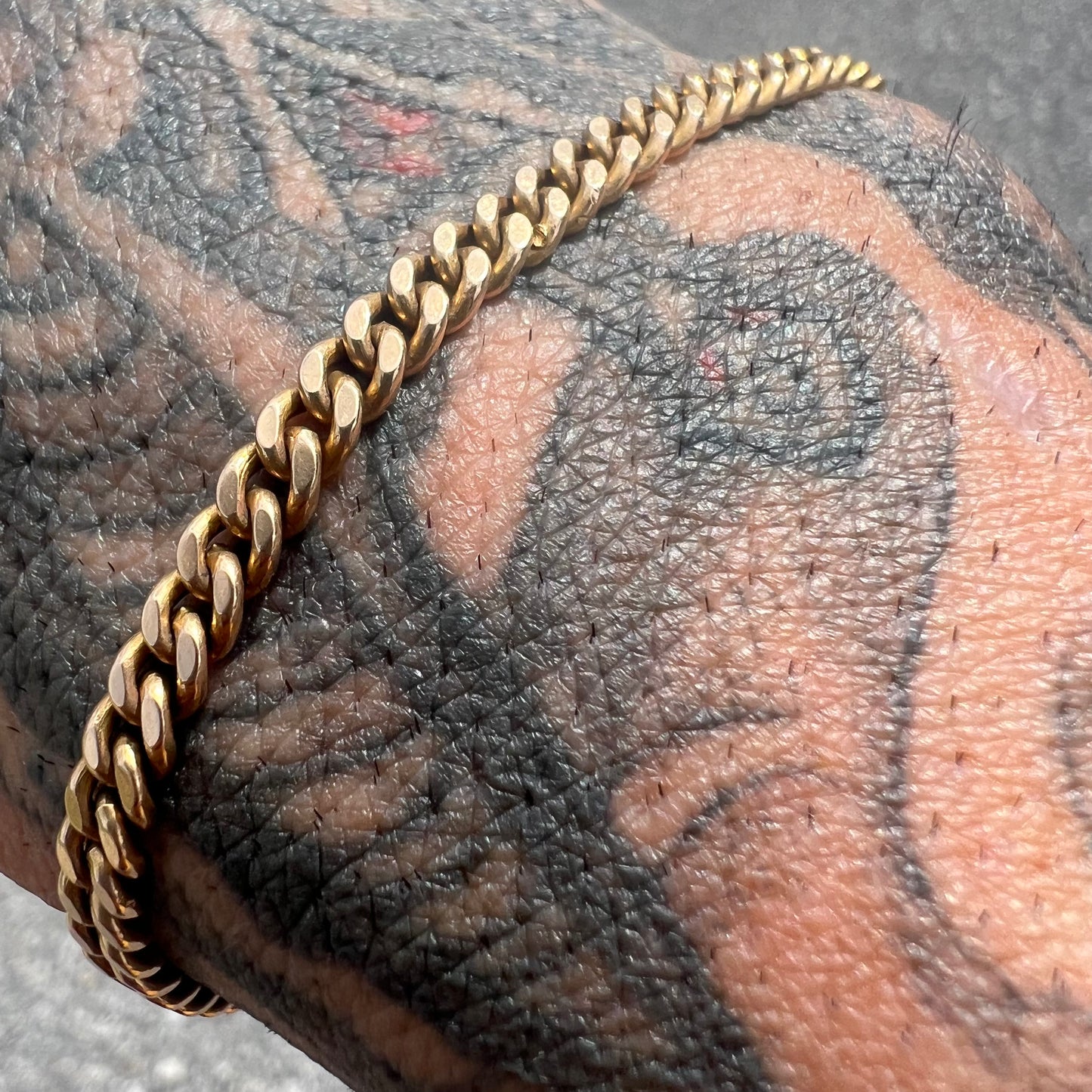 Antique (Dated 1920) Solid 14k Cuban Link Bracelet