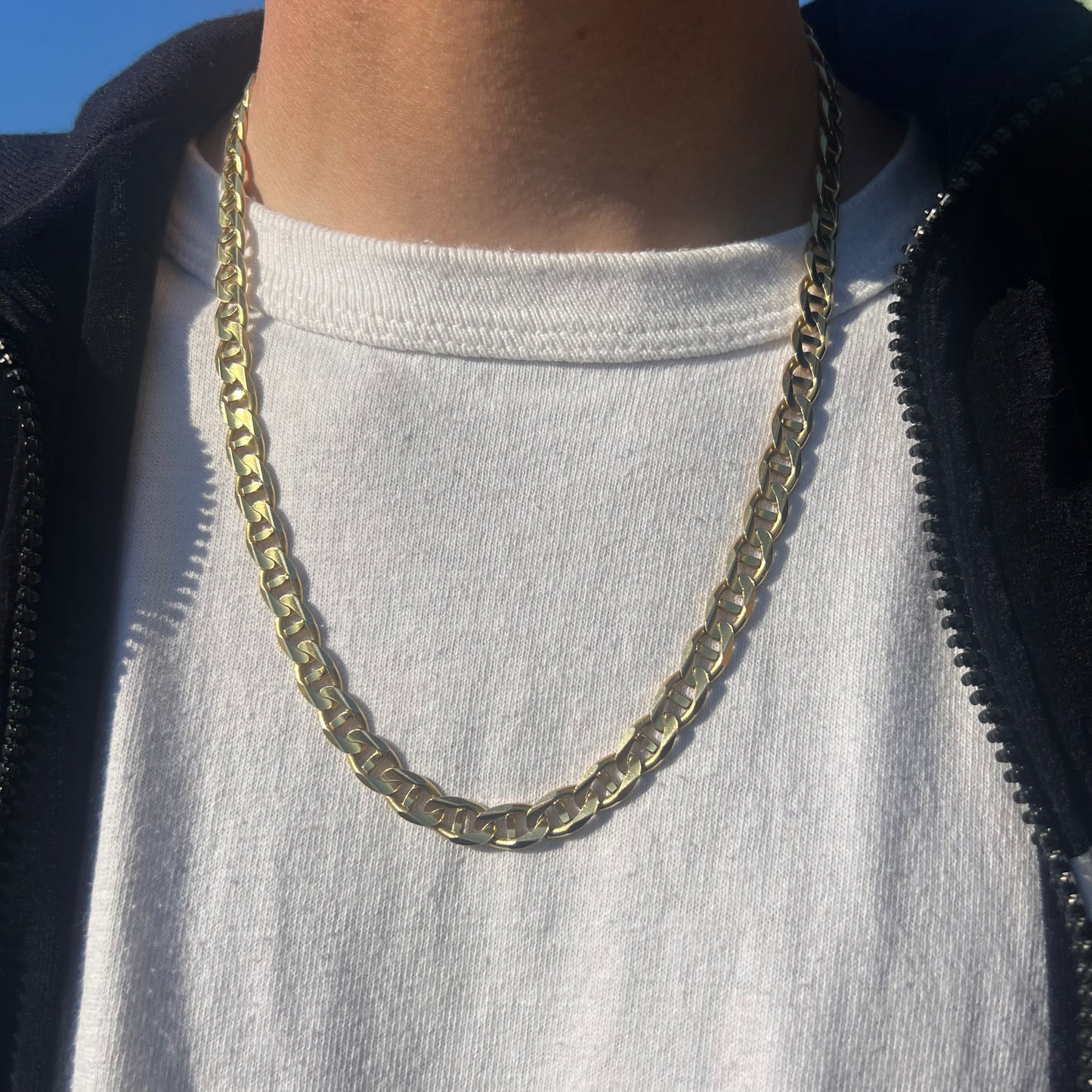 1990’s Solid 14k Heavyweight Mariner Link Necklace