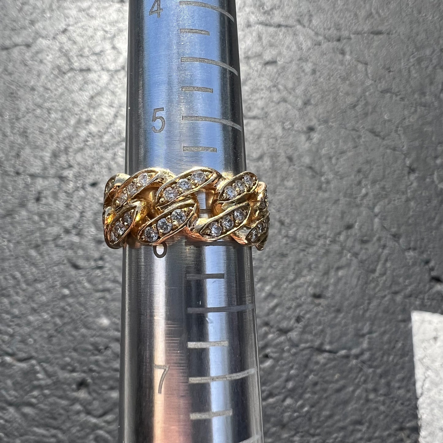 Custom Handmade 14k Natural Diamond Flooded Cuban Link Ring