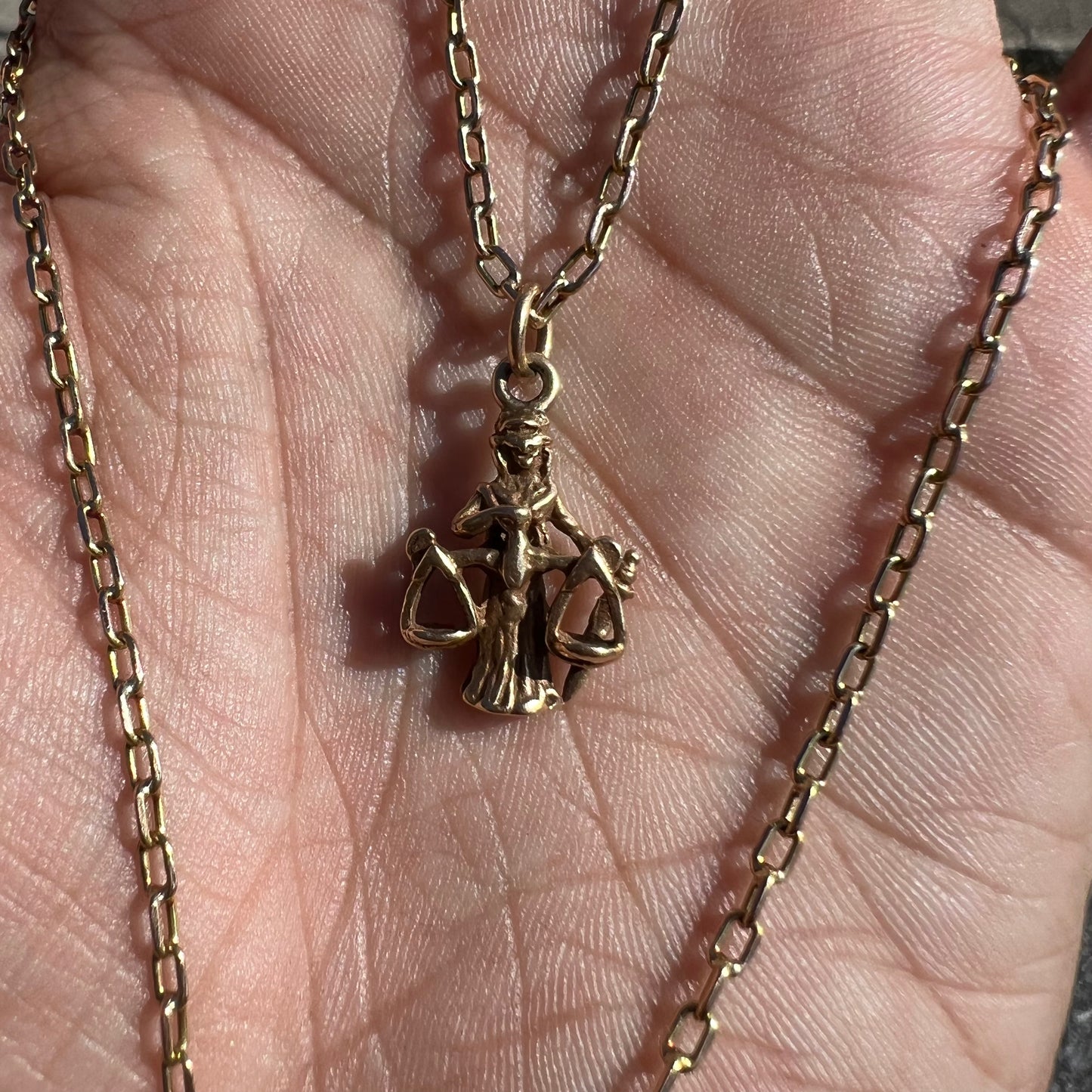 Vintage 14k Lady Justice Pendant