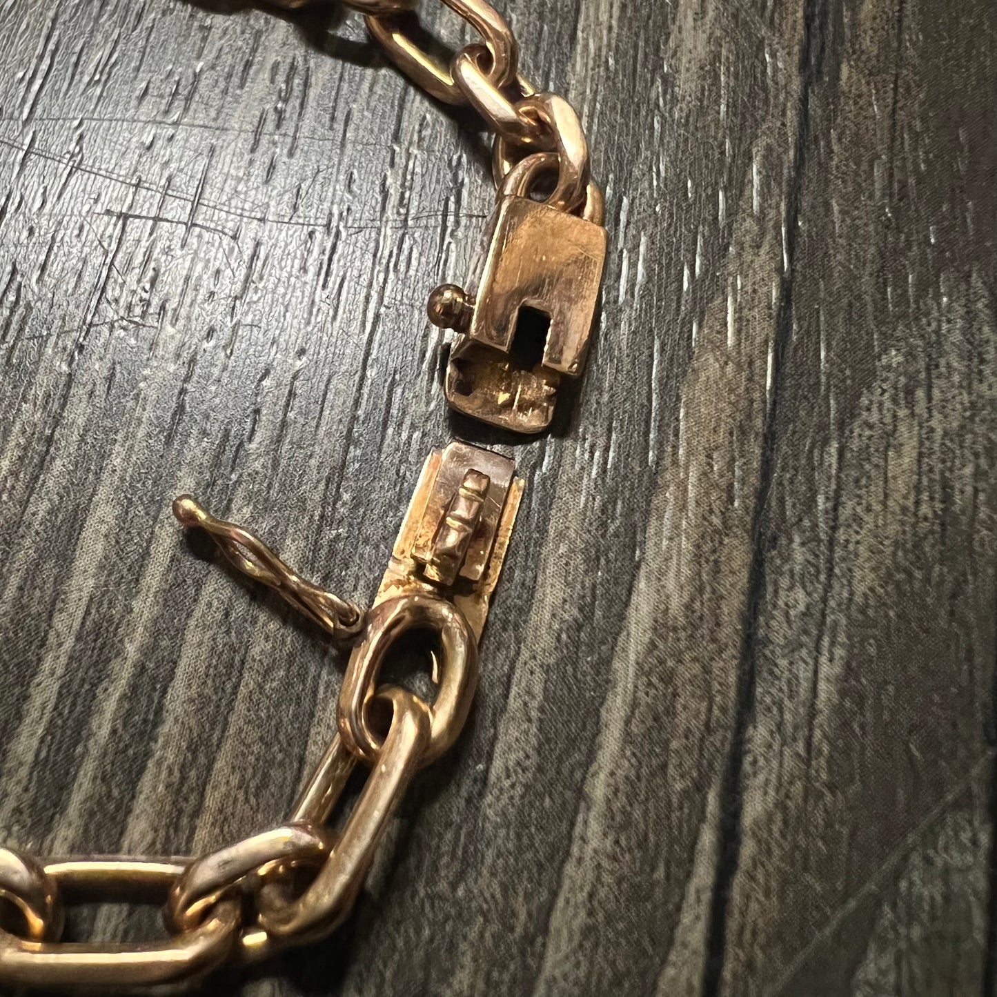 Vintage Solid 14k Hermés Style “Biker Chain” Bracelet