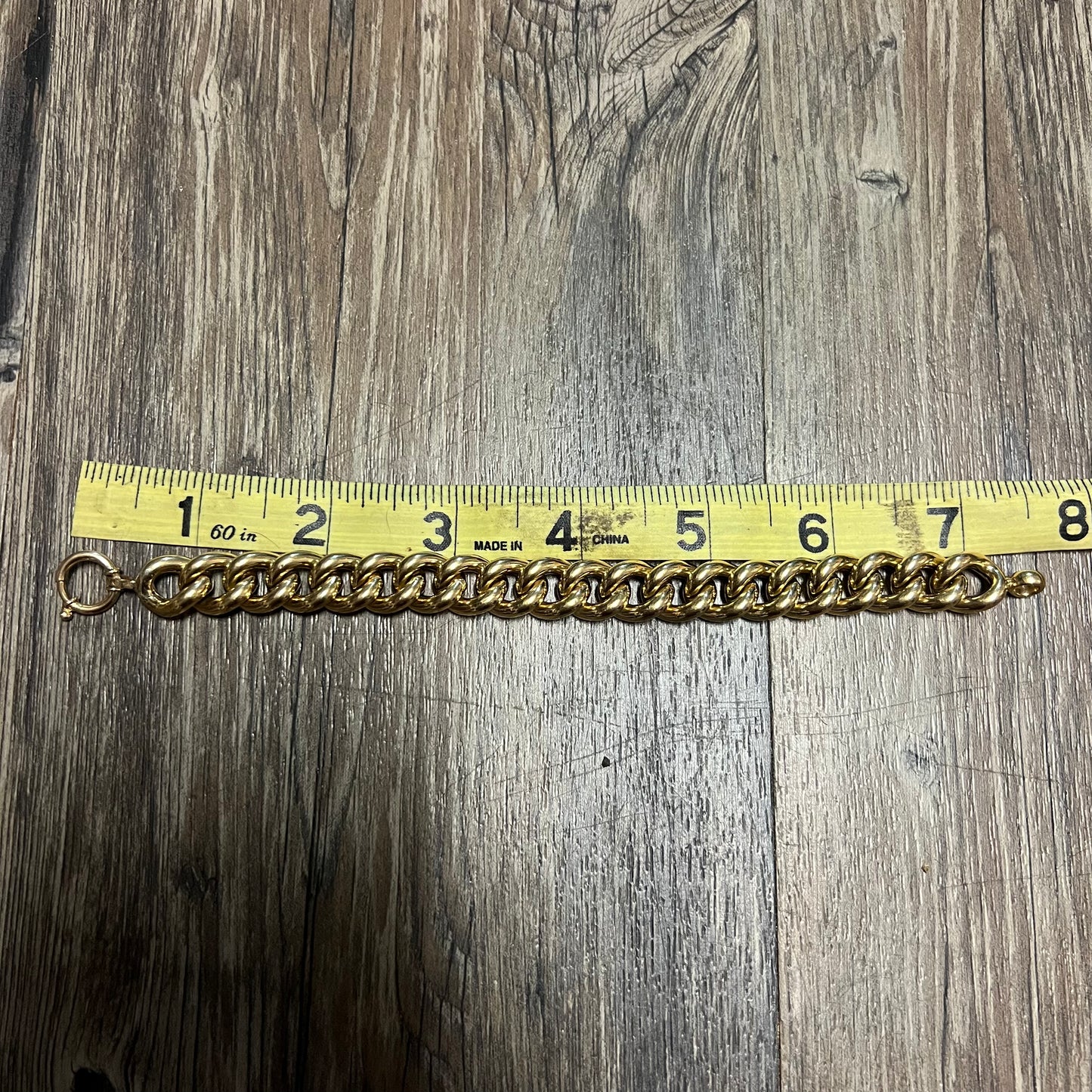 Vintage 14k Super Chunky Curb Link Bracelet By H.W Burdick