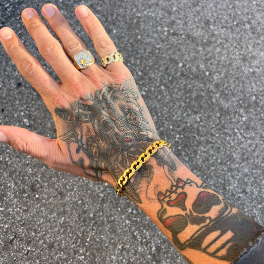 Vintage 14k Chunky Razorblade Cuban Link Bracelet