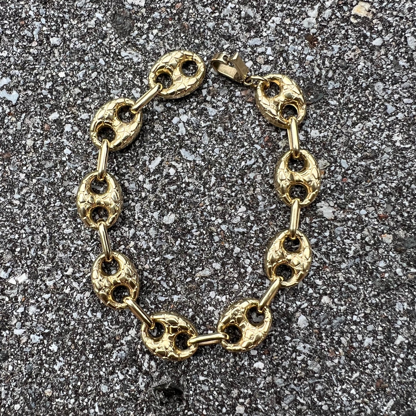 Vintage 14k Nugget Style Puffed Gucci Bracelet