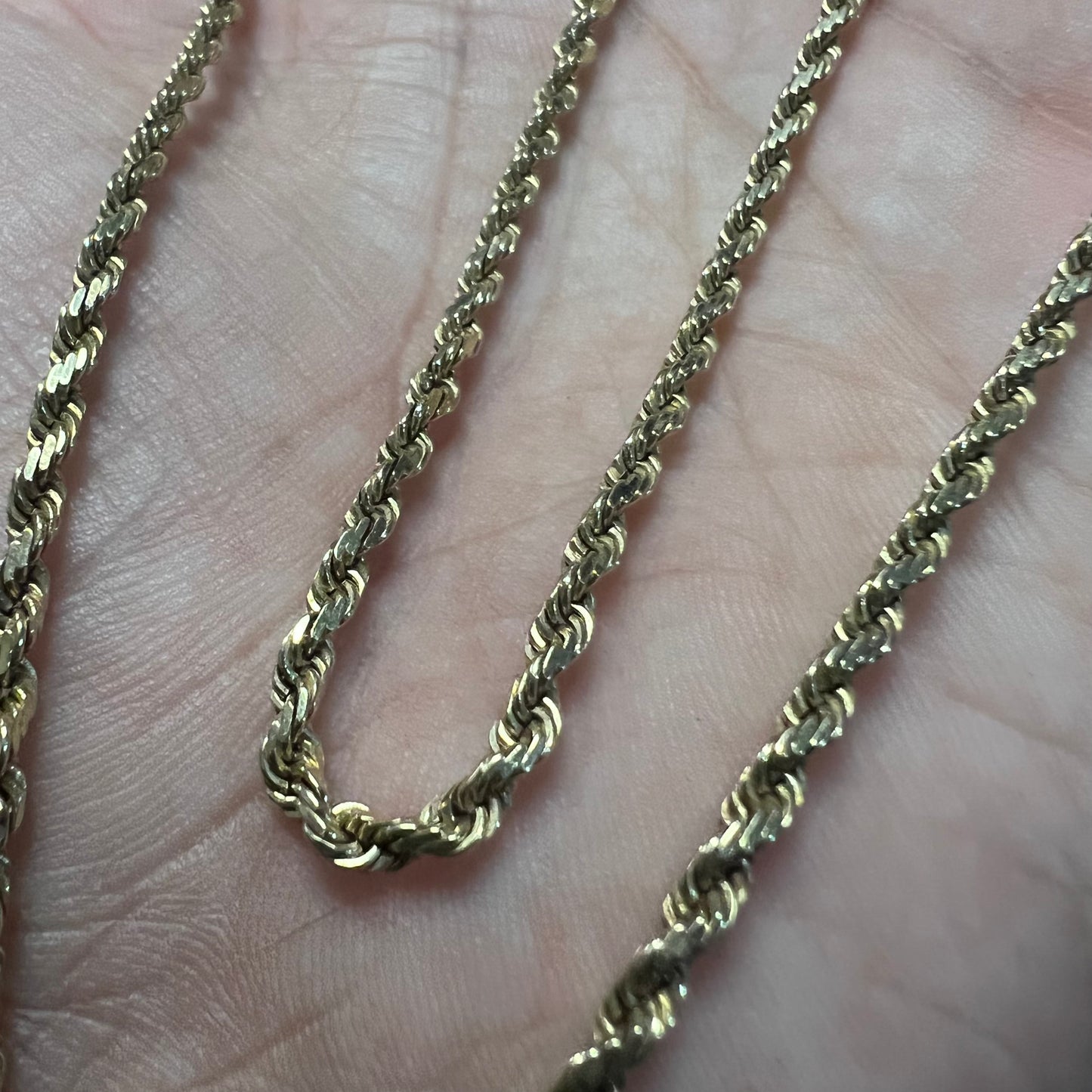 Vintage Solid 14k Diamondcut Rope Chain